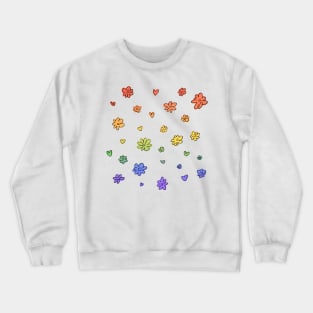 Heartstopper flowers lgbt rainbow Crewneck Sweatshirt